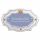 Keramikschild 17,5 x 11,5 cm Wei�er Bl�tenrand hellblau