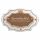 Keramikschild 17,5 x 11,5 cm Wei�er Bl�tenrand braun